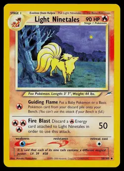 Pokemon Card - Light Ninetales Neo Destiny 50/105 Uncommon - Image 1