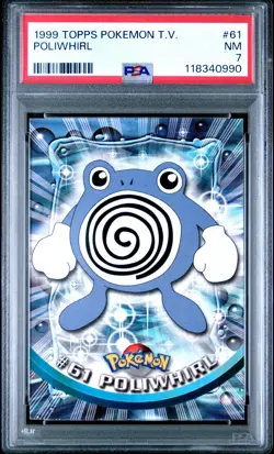 1999 TOPPS POKEMON TV #61 POLIWHIRL PSA 7 - Image 1