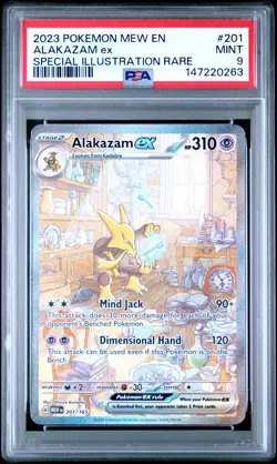 2023 POKEMON MEW EN-151 SPECIAL ILLUSTRATION RARE #201 ALAKAZAM EX PSA 9 - Image 1