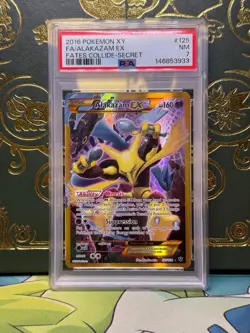 2016 Pokemon Fates Collide Full Art Secret Rare 125/124 Alakazam EX PSA 7 NM - Image 1