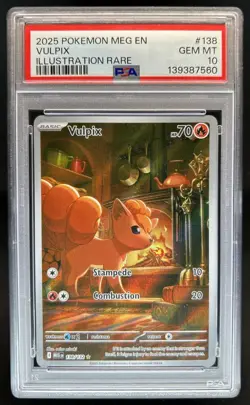 2025 Pokemon Mega Evolution Vulpix Illustration Rare #138/132 PSA 10 GEM MINT - Image 1