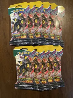 Pokemon Evolving Skies New Sealed Sleeved Blister Booster x11 Packs UMBREON (11) - Image 1