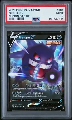 2021 POKEMON SWORD & SHIELD FUSION STRIKE #156 GENGAR V PSA 9 - Image 1
