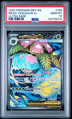 2025 POKEMON MEG EN-MEGA EVOLUTION ULTRA RARE #155 MEGA VENUSAUR EX PSA 10 - Image 1