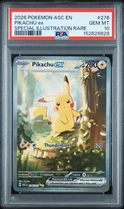 2026 POKEMON ASC EN-ASCENDED HEROES SPECIAL ILLUSTRATION RARE PIKACHU EX PSA 10 - Image 1