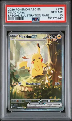 2026 POKEMON ASC EN-ASCENDED HEROES SPECIAL ILLUSTRATION RARE PIKACHU EX PSA 10 - Image 1