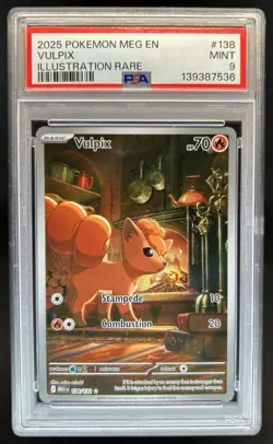 2025 Pokemon Mega Evolution Vulpix Illustration Rare #138/132 PSA 9 - Image 1