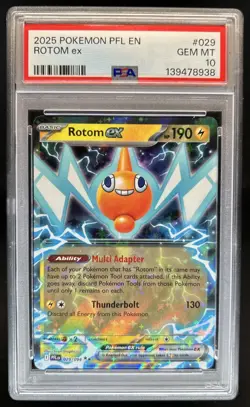 2025 Pokemon Phantasmal Flames Rotom ex Double Rare #029/094 PSA 10 GEM MINT - Image 1