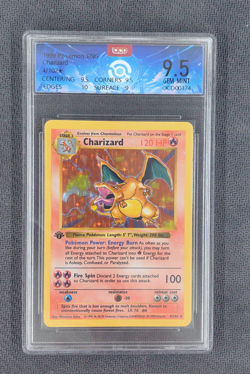 1999 Pokemon 1st Edition Charizard Shadowless Holo Grade 9.5 Base Set - Image 1