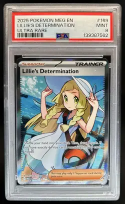 2025 Pokemon Mega Evolution Lillie's Determination Ultra Rare #169/132 PSA 9 - Image 1