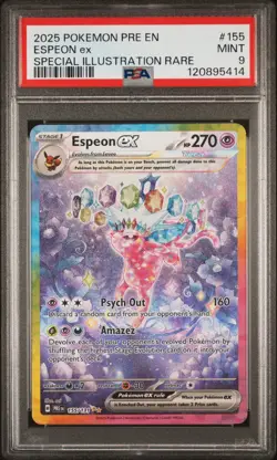 2025 POKEMON PRISMATIC EVOLUTIONS SPECIAL ILLUSTRATION RARE ESPEON EX PSA 9 - Image 1