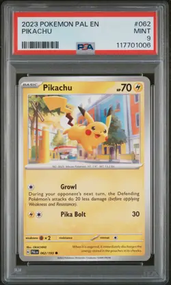 2023 POKEMON PAL EN-PALDEA EVOLVED #062 PIKACHU PSA 9 - Image 1