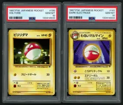 1997 POKEMON JAPANESE ROCKET VOLTORB + DARK ELECTRODE PSA 10 SEQUENTIAL LOT - Image 1