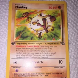 Pokemon Mankey 1st Edition Team Rocket 56/82 Common Basic WOTC 2000 English - Image 1