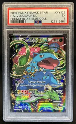 2016 Pokemon XY Black Star Venusaur Ex FA Promo Red & Blue #XY123 PSA 5 EX - Image 1