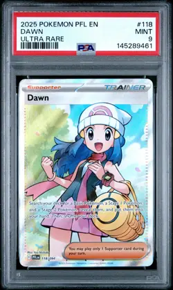 2025 POKEMON PFL EN-PHANTASMAL FLAMES ULTRA RARE #118 DAWN PSA 9 - Image 1