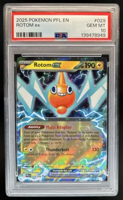2025 Pokemon Phantasmal Flames Rotom ex Double Rare #029/094 PSA 10 GEM MINT - Image 1