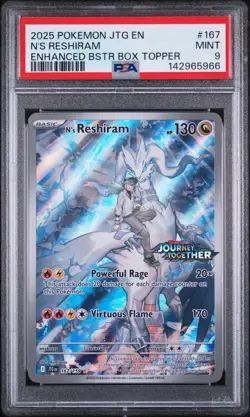 2025 POKEMON JTG EN-JOURNEY TOGETHER ENHANCED BOOSTER BOX N'S RESHIRAM PSA 9 - Image 1