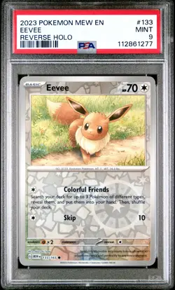 2023 POKEMON MEW EN-151 REVERSE HOLO #133 EEVEE PSA 9 - Image 1