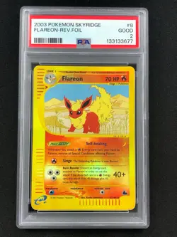 Pokemon 2003 Flareon Reverse Foil 8/144 PSA 2 - Image 1