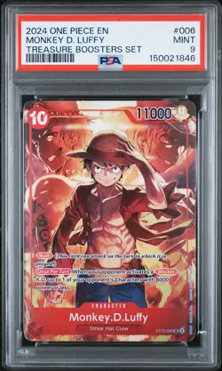 2024 ONE PIECE PROMOS TREASURE BOOSTERS SET #006 MONKEY D. LUFFY PSA 9 - Image 1