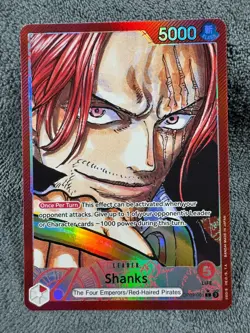Shanks (Parallel) OP09-001 LEADER One Piece TCG Emperors in the New World NM - Image 1