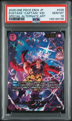 2026 ONE PIECE JAPANESE SPECIAL ALTERNATE ART #039 EUSTASS "CAPTAIN" KID PSA 10 - Image 1