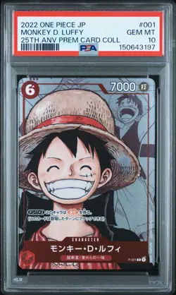 2022 ONE PIECE JPN 25TH ANNIVERSARY PREMIUM COLLECTION MONKEY D. LUFFY PSA 10 - Image 1