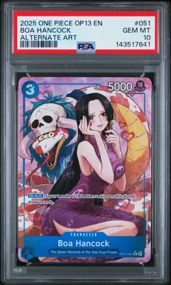 2025 ONE PIECE OP13-CARRYING ON HIS WILL ALTERNATE ART #051 BOA HANCOCK PSA 10 - Image 1