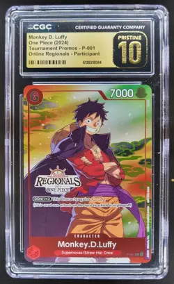 2024 ONE PIECE MONKEY D. LUFFY TOURNAMENT PROMOS P-001 CGC 10 PRISTINE PT - Image 1