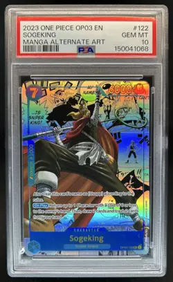 2023 One Piece Sogeking Secret Rare Manga Alt Art #OP03-122 PSA 10 - Image 1