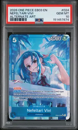 2026 ONE PIECE EB03-EXTRA BOOSTER -ONE PIECE HEROINES ED- NEFELTARI VIVI PSA 10 - Image 1