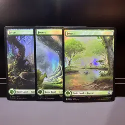 Set of 3 Forest Full Art Foil 306/307/308 Final Fantasy NM MTG Magic - Image 1