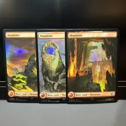 Set of 3 Mountain Full Art Foil 303 / 304 / 305 Final Fantasy NM MTG Magic - Image 1