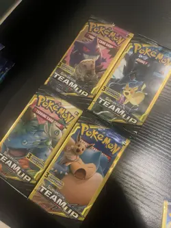 Pokemon Sun and Moon Team Up 3 Card Mini Booster Packs + ALL Tag Team Art Sets - Image 2