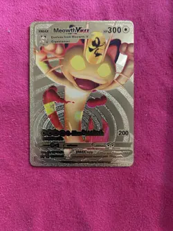 Meowth VMAX HP300 Gold Foil Pokemon Card G-Max Gold Rush card # SWSH005 - Image 1