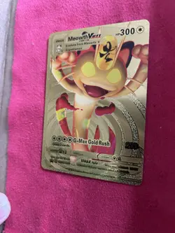Meowth VMAX HP300 Gold Foil Pokemon Card G-Max Gold Rush card # SWSH005 - Image 2