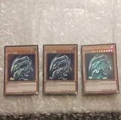 Konami Blue-Eyes White Dragon 1st Edition LCKC-EN001 Lot of 3 Cards Holo/Regular - Image 1