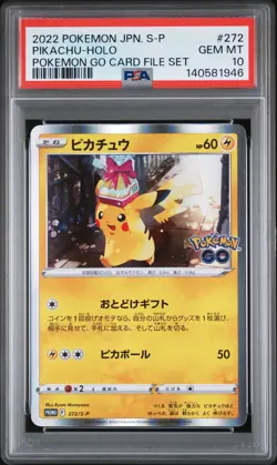2022 POKEMON JPN S PROMO POKEMON GO CARD FILE SET #272 PIKACHU-HOLO PSA 10 - Image 1