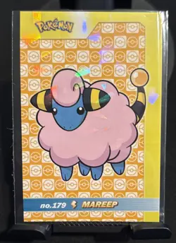 Rare Pokemon Shiny Full Art #179 Mareep Low Pop Cracked Ice Holo Card ⭐ - Image 1
