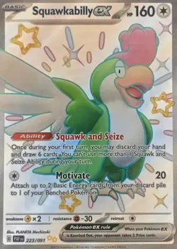 Squawkabilly ex 223/091 - Double Rare Paldean Fates - Pokemon Card Holo NM - Image 1