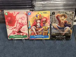 Monkey.D.Luffy OP10-118 SEC P-102 Leader P-043 Promo Card Lot (3) - Image 1