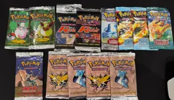 Vintage Pokemon Cards Opened Booster Pack Lot. 13 Packs And Some Cards - Image 1