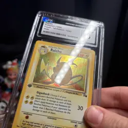 CGC 8 Raichu 1999 Fossil 1st Edition 14/62 Holo Pokemon Card - Image 2