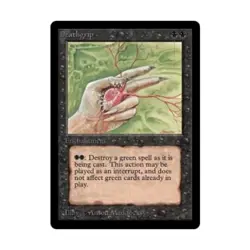 WOTC MtG Beta Deathgrip (U) Fair - Image 1