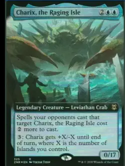 1x MTG, EXTENDED ART - CHARIX, THE RAGING ISLE - ZENDIKAR RISING, (325) RARE NEW - Image 1