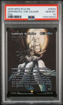2025 MTG FINAL FANTASY THROUGH THE AGES FOIL #0049 SEPHIROTH, THE SAVIOR PSA 10 - Image 1