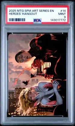2025 MTG MARVEL'S SPIDER-MAN ART SERIES #14 HEROES' HANGOUT PSA 9 - Image 1