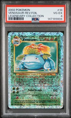 2002 POKEMON LEGENDARY COLLECTION #18 VENUSAUR-REVERSE FOIL PSA 4 - Image 1
