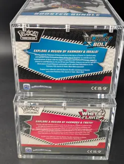 2x Pokemon SV10.5 Black Bolt White Flare Sealed Booster Bundle Display W/Acrylic - Image 3